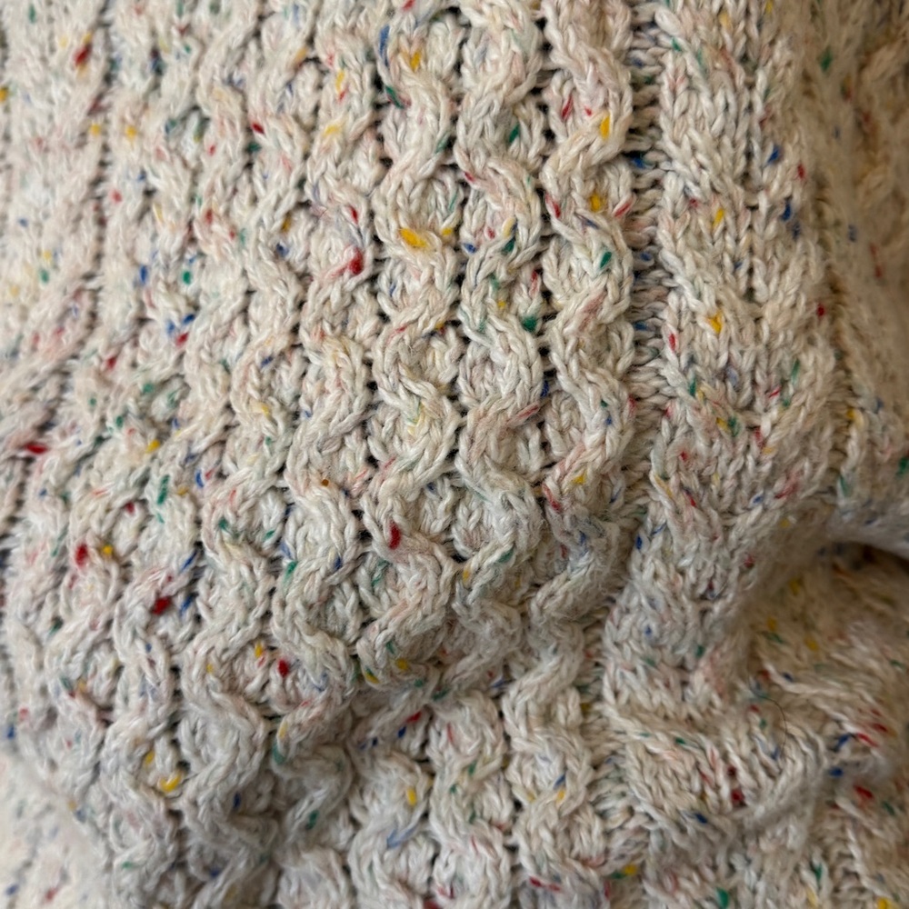 Lands' End Cozy Lofty Aran Cable Knit Turtleneck Sweater Size S - Picture 2 of 8